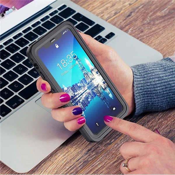 IP68 vattentätt phone case för iPhone 15 14 13 12 11 Pro XS MAX XR 6 6S 7 8 Plus Dykning Rugged Clear Back Cover Skärmskydd No Strap for iPhone 12 No Strap for iPhone 12 Mini