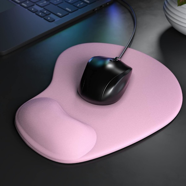 Musmatta med gelkudde - Musmatta handledsstöd-225*195*22mm rosa