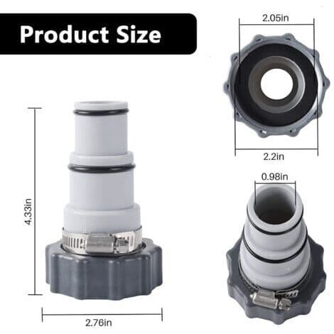 Pool Hose Adapter A, Pool Hose Adapter, Pool Connection with Internal Thread, 32/38 mm Hose Adapters Compatible with Intex Pools (2 pcs)