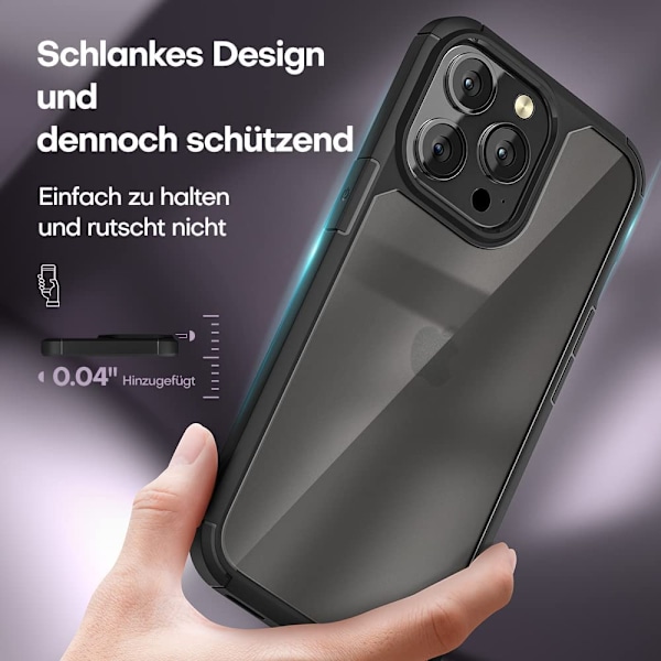 Anti-gul chockfodral 360 grader iPhone 13 Pro Max skyddande fodral - svart