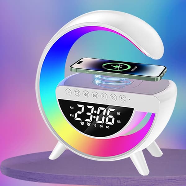 Multifunktionel Bluetooth-højttaler LED-sengelampe Natlampe til dybsøvnere Ultrafin soveværelsesindretning (hvid) L