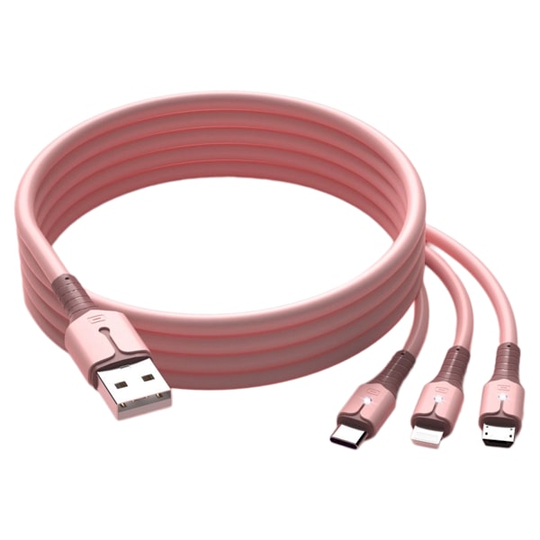 MFi-certifierad 3-i-1-kabel, Lightning/Type C/Micro USB-kabel för iPhone, iPad, Huawei, HTC, LG, Samsung Galaxy, Sony Xperia, Android-smartphones och