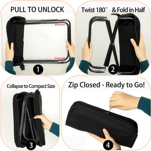 Handbag Stool - 1 Piece - Folding Stool - With Storage Bag - 28×26×23.5 cm - Shoulder Strap - Portable Stool - Folding Stool - Outdoor