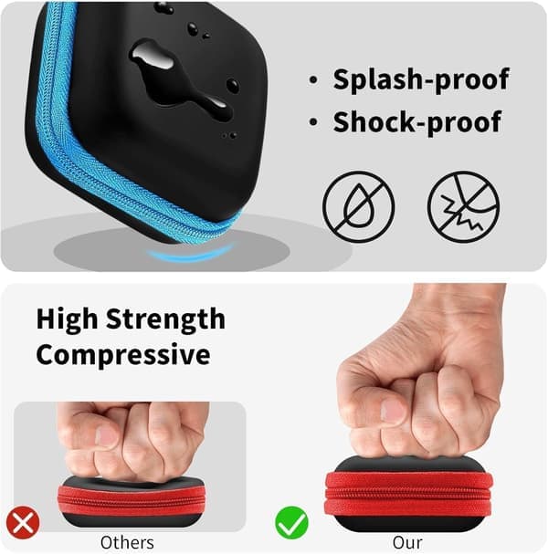 Hörlursfodral 【2-pack】 Bärbart litet förvaringsfodral för hörlurar