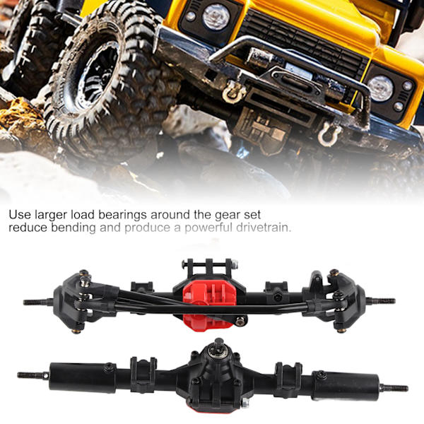 Komplett framaxel med 2 st metaldrivaxlar, fram och bak, passar till 1/10 Axial SCX10 I SCX10 II RC-bil