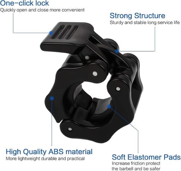 st Dumbbell Locks, 25mm, Dumbbell Locks, Barbell Clamps, Ski Collars, Dumbbell Clamps, Quick Release for Barbells, Dumbbell Locks