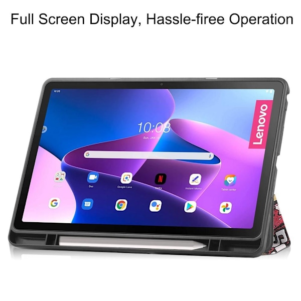 Tri-fold Fodral till Lenovo Tab M10 Plus Gen 3 - Graffiti multifärg