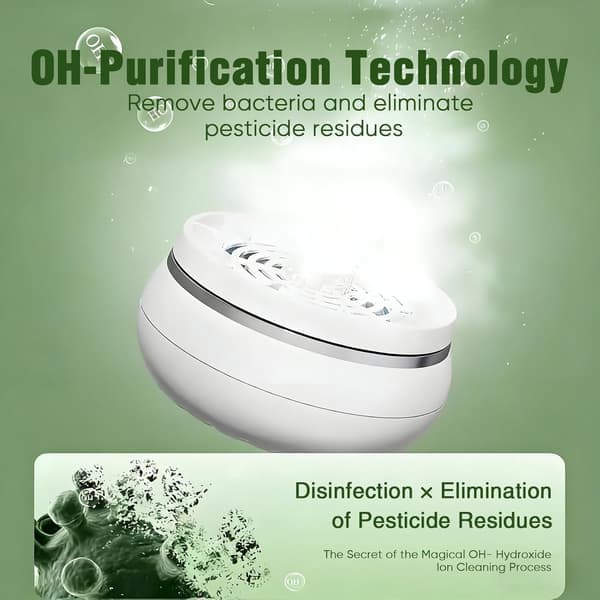 Multifunctional Fruit and Vegetable Cleaner - Fruit Washing Machine with Electrolysis Technology - 4 Smart Modes, Long Battery Life (3600mAh), USB