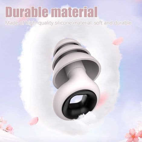 Noise-cancelling earplugs, washable and reusable, silicone earplugs