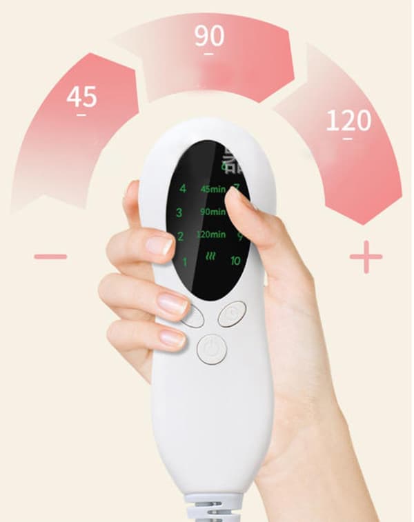 Elektrisk varmeteppe 50x100cm med 10 temperaturinnstillinger og 3-trinns timer, knappdesign