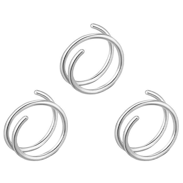 Højkvalitets 6/8/10mm 3 Dele/sæt Dobbelt Spiral Næsering Spiral Næsering Til Piger A