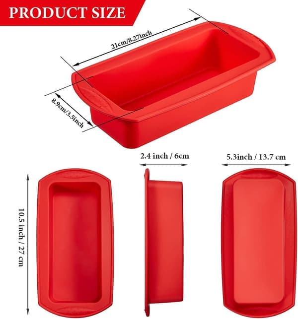 3-pack silikonbrödformar, silikonbrödformar, non-stick, för hembakat bröd, limpa, köttfärslimpa, paj