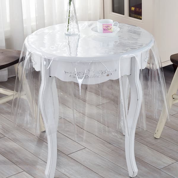 Pyöreä PVC-vinyylikangaspeite 120 cm (läpinäkyvä 0,25 mm)