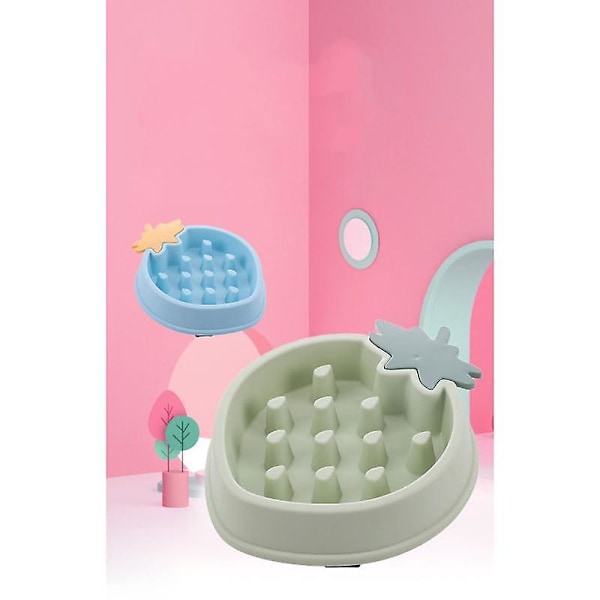 Matnings- och vattenskålar för husdjur, hundar, valpar, långsam utfodring, förhindrar fetma, husdjur, hundar, katter, långsam matskål, Green