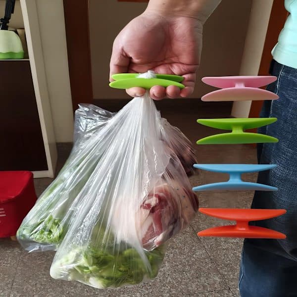 4-pakning handleposehåndtak, myke håndtak, håndfri, lett å bære plastposer og handleposer, slitesterk handleposeholder