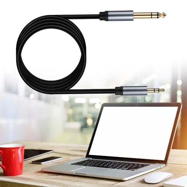 3,5 mm til 6,35 mm Stereo Aux-kabel 6,35 mm 1/4\" han til 3,5 mm 1/8\" han TRS 1.8m
