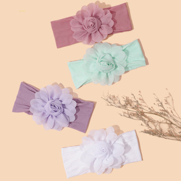 8 st blomsterhårband för flickor, mjuka stretchiga hårband för småbarn, blommiga hårband, håraccessoarer för nyfödda småbarn, flickor och spädbarn