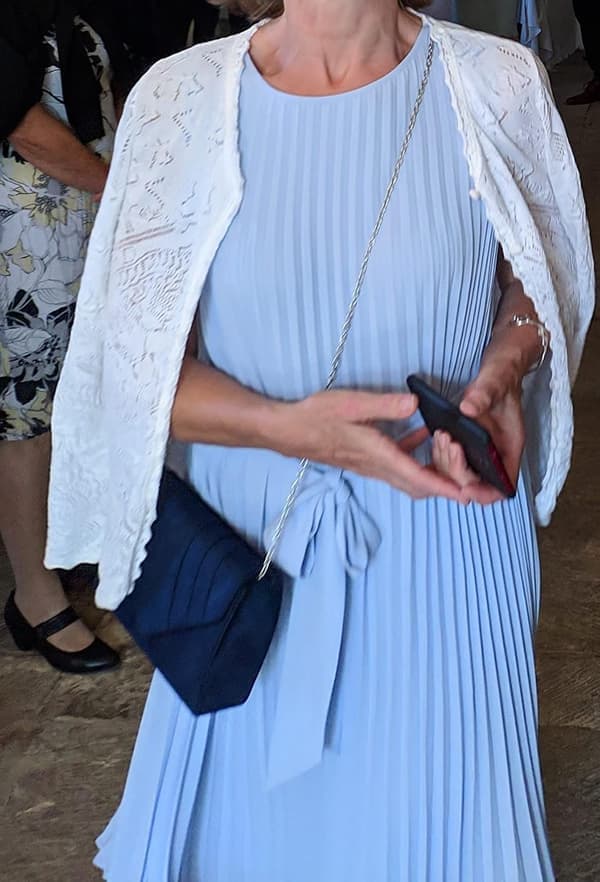 Damkoppling, elegant mocka aftonväska, blå, crossbody
