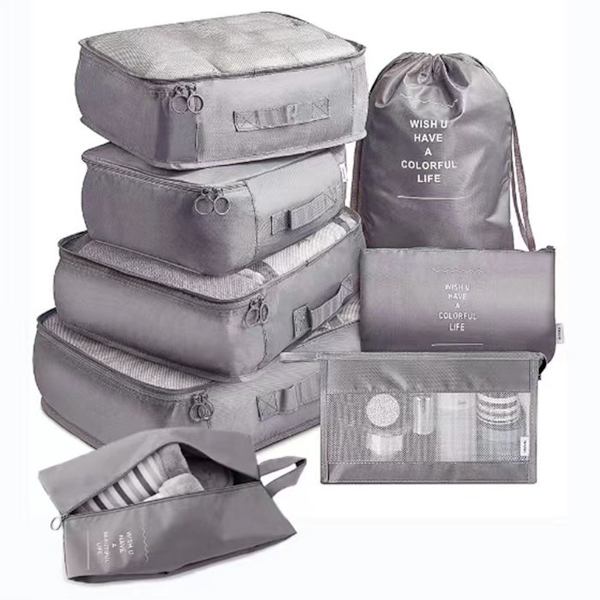 8 Set Packningskuber Resväskor Packningsorganisatörer för Reseaccessoarer