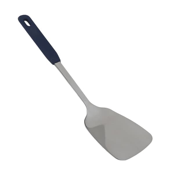 304 Stainless Steel Slotted Spoon Spatula with Silicone Handle (No Holes)