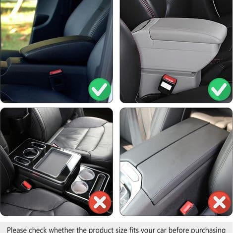 Upgraded Car Armrest Cushion, Universal Car Armrest Pad with Two Pockets, Comfortable Car Interior Accessory (Red)