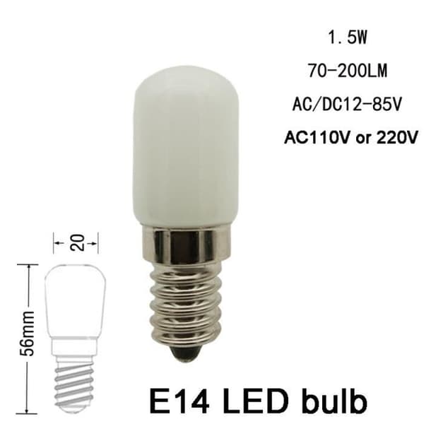 E14 LED-pære - YNKKVRE - 2-pak - 1,5W - Kold hvid - 6000K