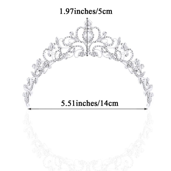 Silver Tiara Crowns Crystal Pannband Princess Rhinestone Crown med kammar Brud Pannband Bröllopsbal födelsedagsfest Håraccessoarer