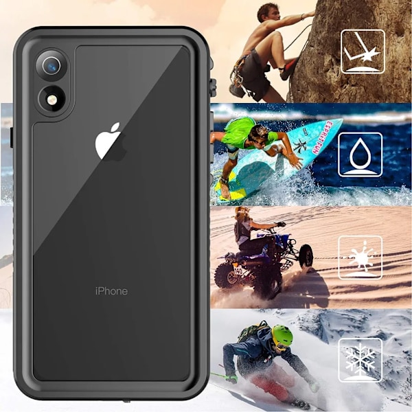 IP68 Vattentätt Telefonfodral för iPhone 15 14 13 12 11 Pro XS MAX XR 6 6S 7 8 Plus Dykning Robust Transparent Bakskydd Skärmskydd No Strap for No Strap for iPhone XR