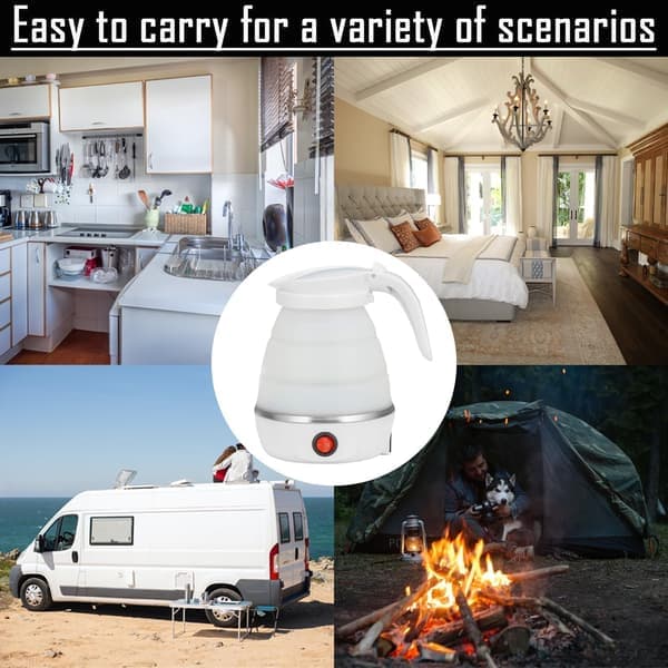 Bærbar sammenklappelig silikonekedel, nem at opbevare, perfekt til rejser og camping.