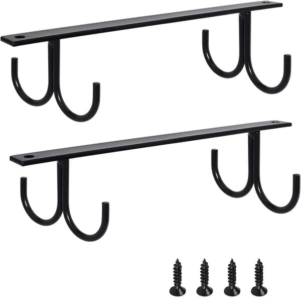 2-piece Coffee Cup Rack, Under Cabinet Cup Hook, Space Saving Coffee Cup Organizer for Cabinet, Cup Display Hanger
