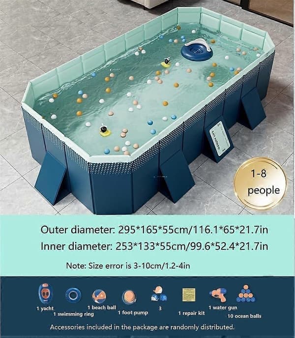 Foldable Dog Pool, 3 Meter (9.8 ft) Waterproof Rigid Plastic Outdoor Pool for Pets and Kids.