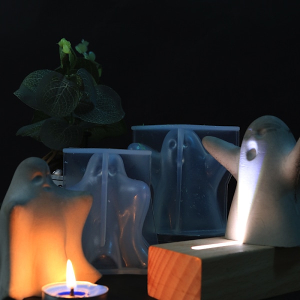 Spöken ljusformar stearinljus DIY silikonform ljustillverkning ljusveke