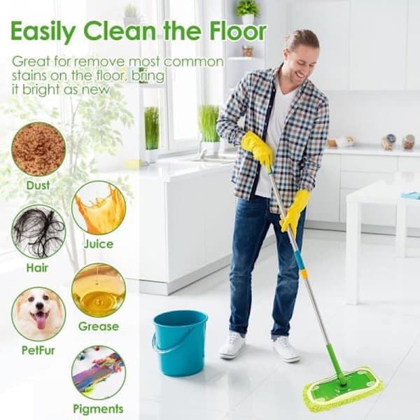 6 stk. mikrofiber moppeklude til Swiffer Sweeper Moppe Refill Dampmoppe, vådservietter, genanvendelige vaskbare moppepuder til flisegulve
