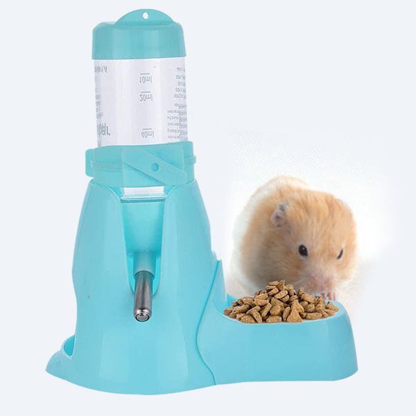 Hamster Vattenflaska, Liten Husdjur Automatisk Drickflaska med Matbehållare Bas Hut Hängande Vattenmatningsflaskor Automatisk Dispenser för Smådjur