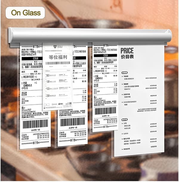 2-pack Ticket Holder Receipt Clip for Restaurant, No Drilling, Restaurant Order Holder for Kitchen Office Walls Refrigerator (12 inch Silver 2p)