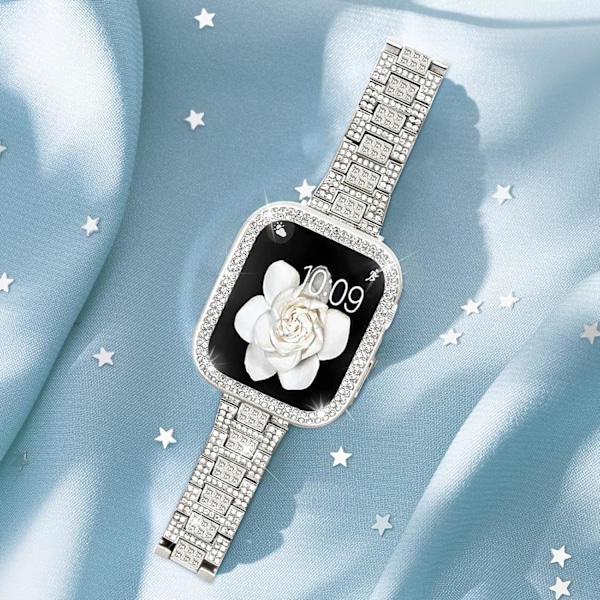 Kompatibel med Apple Watch Armband 44mm med Skal S-Silver 44 mm S-Silver 44 mm