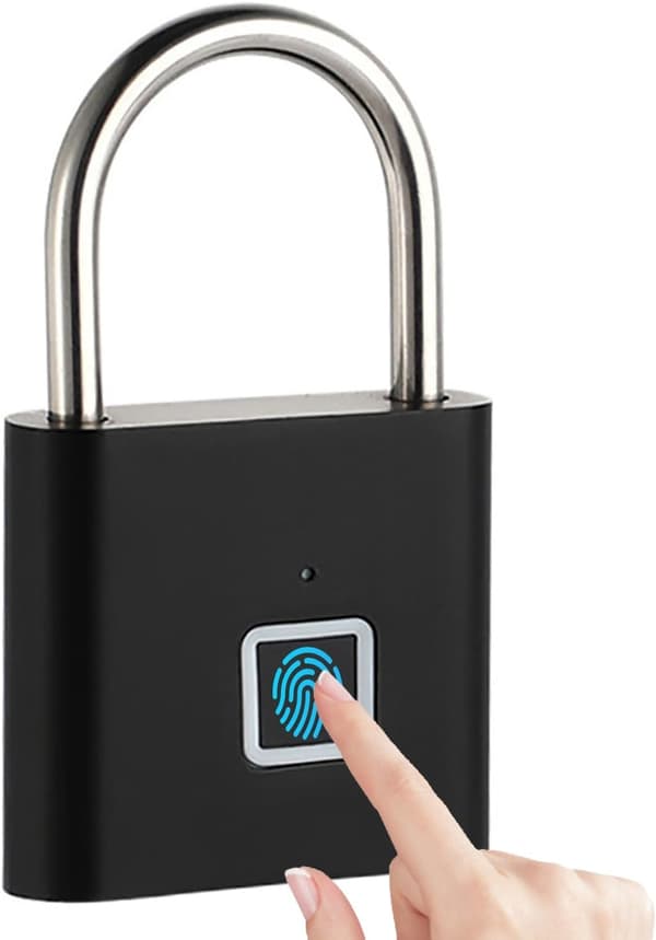 Smart fingeravtryckshänglås, uppladdningsbart fingeravtryckslås, lämpligt för resväskor och gymskåp