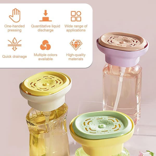 Handheld Detergent Dispenser with Measuring Pump - Drip-Free and Quick-Drying, Compatible with 99%+ Dish Soaps, for Sink/Laundry Room