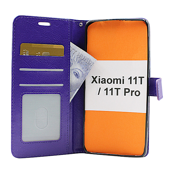 Crazy Horse Wallet Xiaomi 11T / 11T Pro Röd Röd