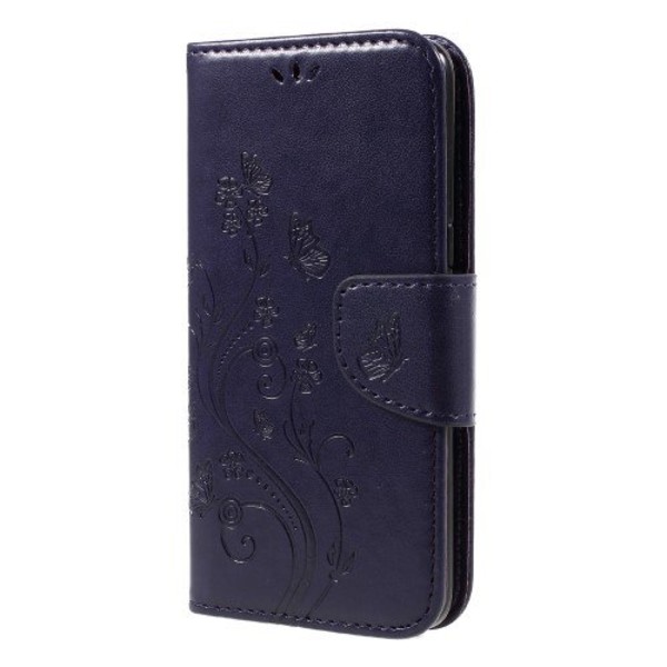 Samsung Galaxy S8 plånboksfodral wallet - Fjärilar mörklila Lila
