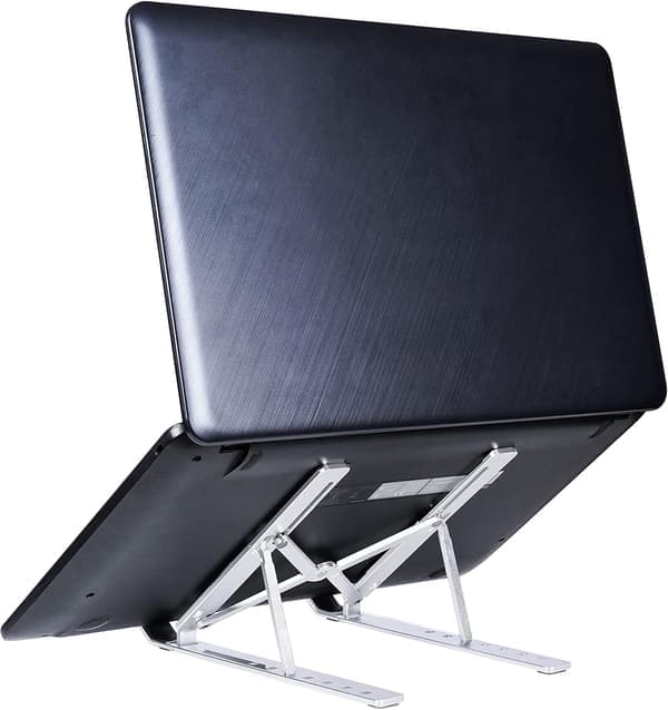 Laptopstativ Laptopstativ Hevet Datamaskin Nettbrettstativ Vinkeljusterbart Aluminiumslegering Ergonomisk Sammenleggbart Bærbart Skrivebordsstativ