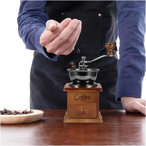 Classic Italian Manual Coffee Grinder Adjustable Hand Crank Mill for Fresh Coffee Beans
