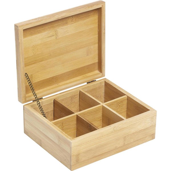 Förvaringslåda för Tepåsar - 6 Fack Bamboo