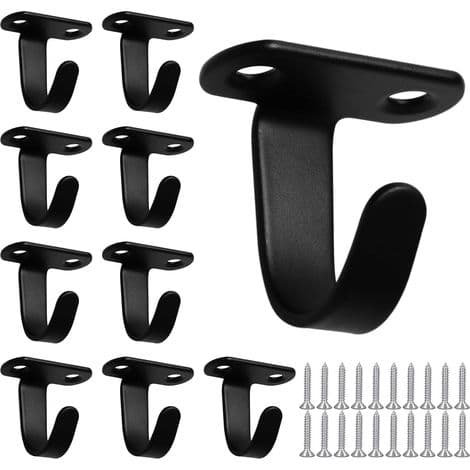 10 Pieces Stainless Steel Ceiling/Wall Mounted Hooks with Screws, Screw-in Wall Hook