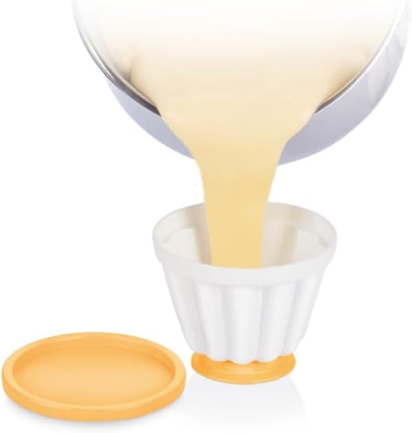 4 buddingforme - buddingkopper - kopper med låg - cremeforme - 150 ml - DIY - dessertfremstillingsværktøjer - 7 cm - hvid