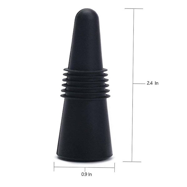 Vinstoppare (Set om 5), Silikon Vinflaskestopper och Dryckesflaskestopper, Svart