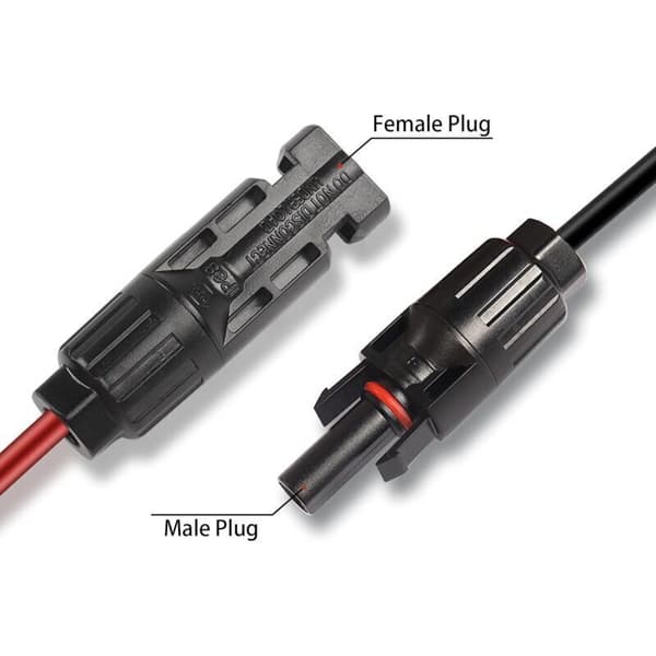Hane til XT60 12 AWG solcellepaneladapterkabel, for bobilsolcellepaneler, bærbare kraftstasjoner, solgeneratorer, 1,5 m