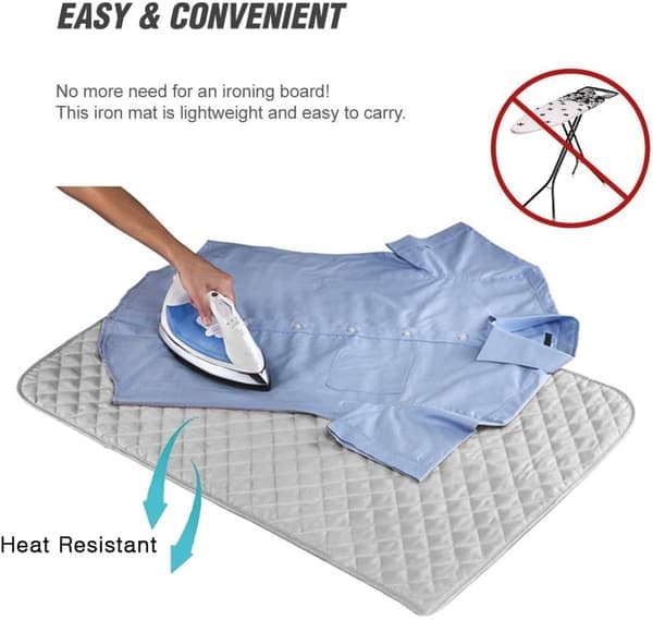 Portable Ironing Mat - 60×55cm - Large, Extra Thick Magnetic Ironing Mat