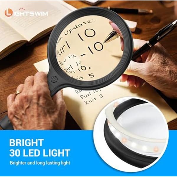 Neck Magnifier with Light for Precision Work, 5X Illuminated 138mm Pocket Magnifier for Reading Books
