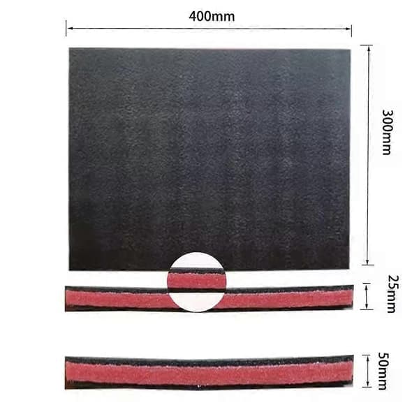 anpassningsbara EPE-skumdynor för verktygslåda, stötdämpande skydd 400x300x25mm